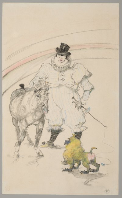 En el circo: poni amaestrado y babuino de Henri de Toulouse Lautrec