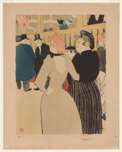 En el Moulin Rouge: La Goulue y su hermana de Henri de Toulouse Lautrec
