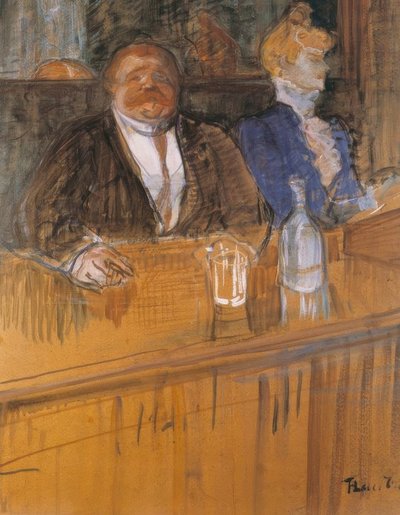 En el café: El consumidor y la cajera clorótica de Henri de Toulouse Lautrec