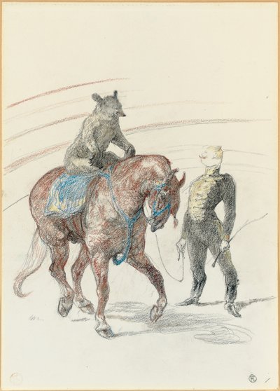 En el Circo: Trabajo del oso en el panel, 1899 de Henri de Toulouse Lautrec