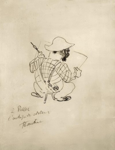 Autorretrato caricaturesco de Henri de Toulouse Lautrec
