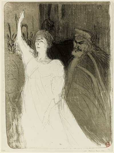 Bartet y Mounet-Sully, en Antígona de Henri de Toulouse Lautrec