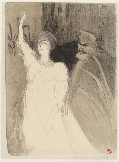 Bartet y Mounet-Sully, en Antígona de Henri de Toulouse Lautrec
