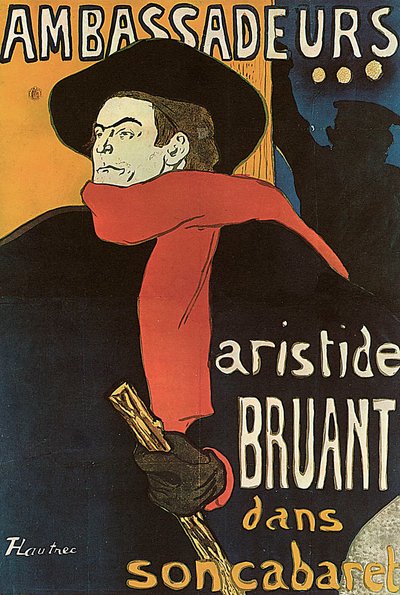 Bruant en Ambassadeurs, 1892 de Henri de Toulouse Lautrec