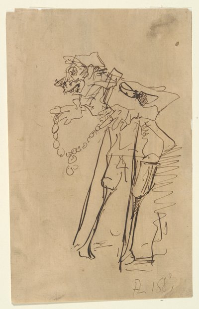 caricatura, de, un, soldado, tenencia, un, decoración de Henri de Toulouse Lautrec