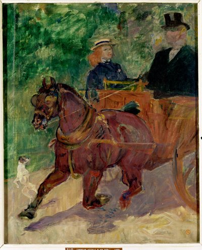 Cob enganchado a un carro, 1900 de Henri de Toulouse Lautrec