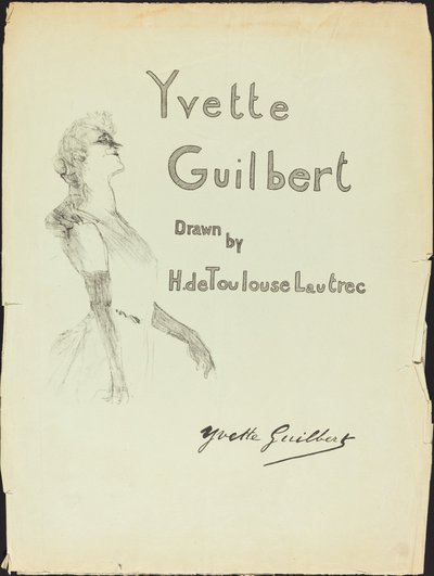 Portada, Yvette Guilbert de Henri de Toulouse Lautrec