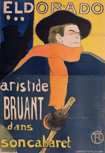 Eldorado: Aristide Bruant, 1892 de Henri de Toulouse Lautrec