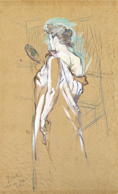 Elles - con espejo en mano, 1896 de Henri de Toulouse Lautrec