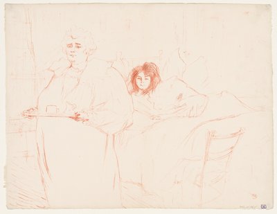 Elles: Mujer llevando una bandeja, Mme. Baron y Mlle. Popo, 1896 de Henri de Toulouse Lautrec