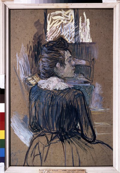 Mujer en la ventana. Dibujo de Henri de Toulouse-Lautrec (Toulouse Lautrec de Henri de Toulouse Lautrec