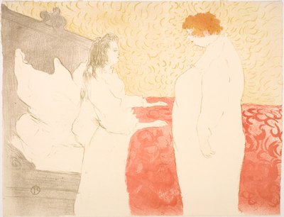 Mujer en la cama, perfil, al pequeño despertar de Henri de Toulouse Lautrec