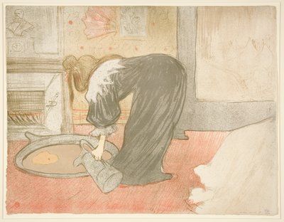 Femme au tub (Mujer en la bañera), de la serie Elles de Henri de Toulouse Lautrec