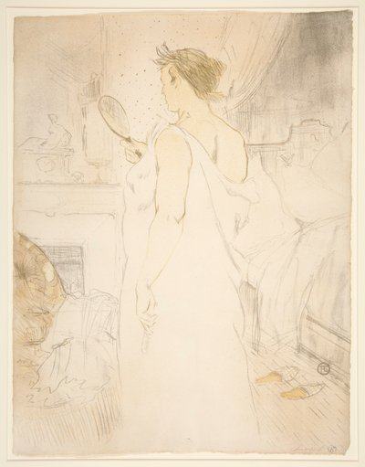 ¿Mujer? glace, la glace? main (Mujer con espejo de mano), de la serie Elles de Henri de Toulouse Lautrec