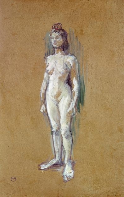 Mujer desnuda de pie de frente de Henri de Toulouse Lautrec