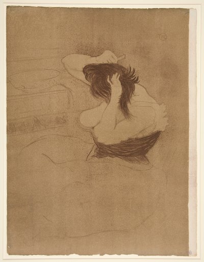 Mujer peinándose, peinado (Woman Combing Her Hair), de la serie Elles de Henri de Toulouse Lautrec