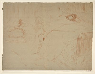 Femme sur le dos, lassitude (Mujer tendida de espaldas, cansancio), de la serie Elles de Henri de Toulouse Lautrec