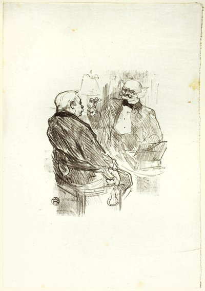 Georges Clemenceau y el optometrista, Mayer, de Au Pied du Sinaï de Henri de Toulouse Lautrec
