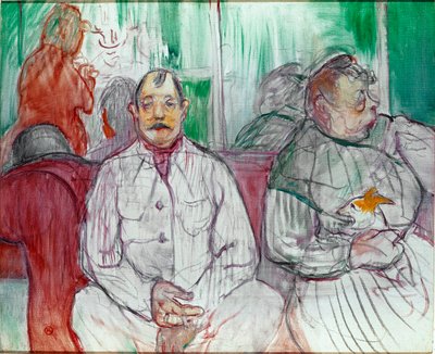 Él, ella y el perro (Pareja con perro) de Henri de Toulouse Lautrec