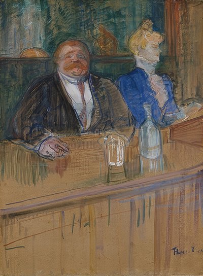 En el café. El patrón y la cajera clorótica, 1898 de Henri de Toulouse Lautrec