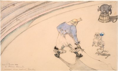 En el circo - El payaso Footit como domador de animales de Henri de Toulouse Lautrec