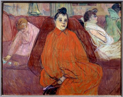 En la sala de estar, el sofá. Prostitutas en un burdel esperando a los clientes de Henri de Toulouse Lautrec