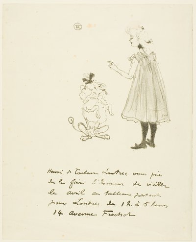 Invitación a una exposición de Henri de Toulouse Lautrec