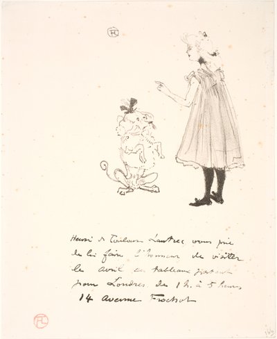 Invitación a una exposición de Henri de Toulouse Lautrec