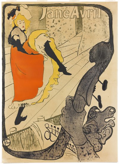 Jane Avril, 1893 de Henri de Toulouse Lautrec