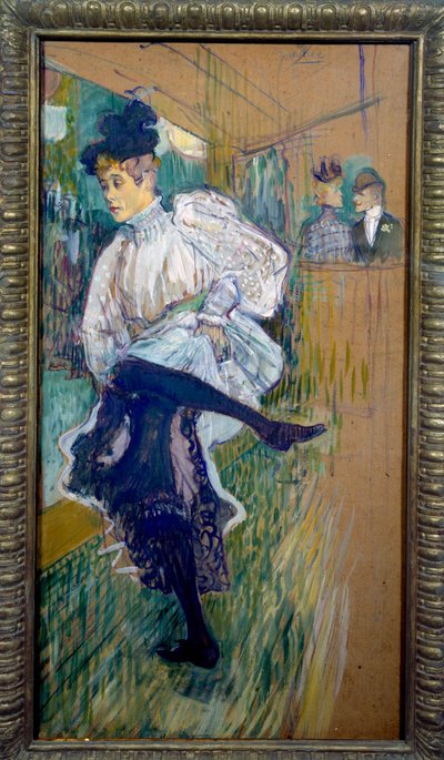 Jane Avril bailando. Jane Avril (1868-1943) fue una bailarina del Moulin Rouge de Henri de Toulouse Lautrec