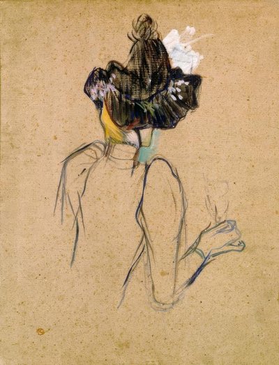 Jane Avril vista desde atrás de Henri de Toulouse Lautrec