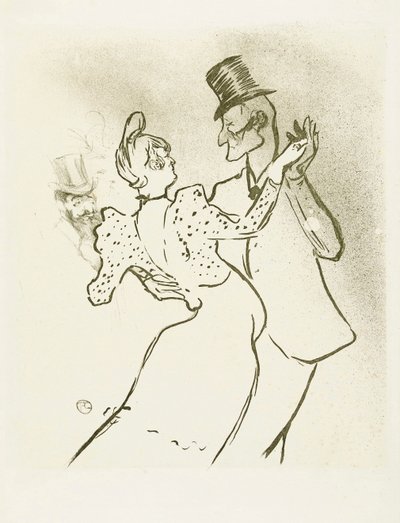 La Goulue y Valentin la Desossee. Cartel de Toulouse-Lautrec. de Henri de Toulouse Lautrec