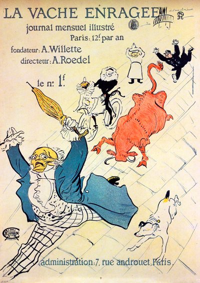 La Vache enragée, 1896 de Henri de Toulouse Lautrec