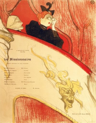 El palco en el mascron dorado de Henri de Toulouse Lautrec