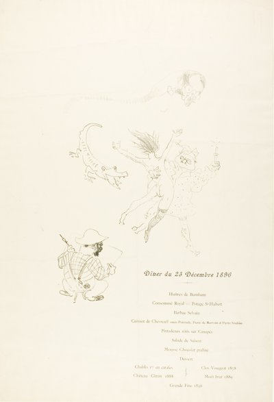 El cocodrilo, Menú de Henri de Toulouse Lautrec