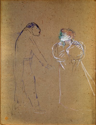 Lucien Germain Guitry (1860-1925) y Jeanne Granier. Dibujo de Henri de Toulouse-Lautrec de Henri de Toulouse Lautrec