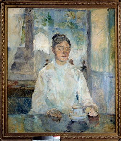 Retrato de la Condesa de Toulouse Lautrec tomando el desayuno de Henri de Toulouse Lautrec