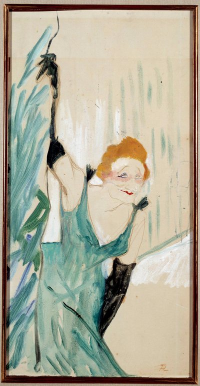 Retrato de la cantante francesa Yvette Guilbert (1867-1944) saludando al público de Henri de Toulouse Lautrec