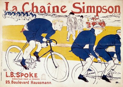Cartel de las cadenas de bicicleta Simpson. Ilustración de Henri de Toulouse-Lautrec (siglo XIX) de Henri de Toulouse Lautrec