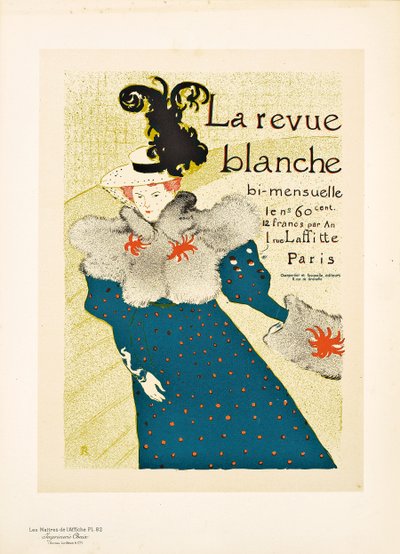 Reproducción de un Póster Publicitario "La Revue Blanche", 1895 de Henri de Toulouse Lautrec