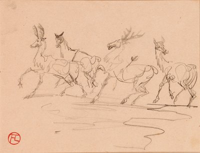 Ciervos y ciervas de Henri de Toulouse Lautrec
