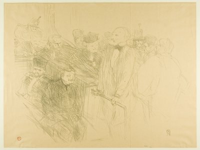 El juicio de Arton, Ribot dando testimonio (segunda placa) de Henri de Toulouse Lautrec