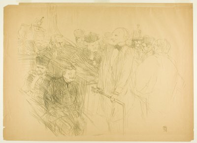El juicio de Arton, Ribot dando testimonio (segunda placa) de Henri de Toulouse Lautrec