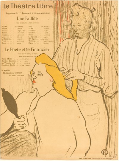 El peluquero - Programa para el Théâtre-Libre de Henri de Toulouse Lautrec
