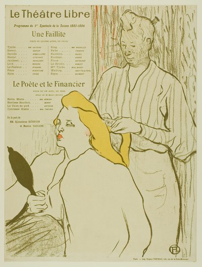 El peluquero, programa para el Théâtre Libre de Henri de Toulouse Lautrec