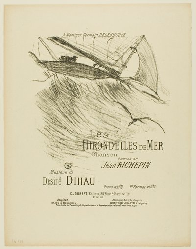 Las golondrinas del mar, de Mélodies de Désiré Dihau de Henri de Toulouse Lautrec