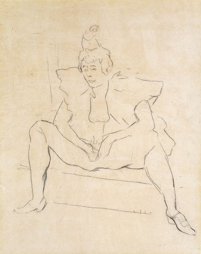 El payaso sentado de Henri de Toulouse Lautrec