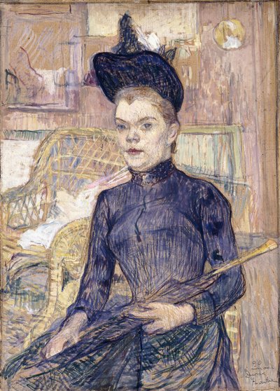 La Mujer con el Sombrero Negro, Berthe Sorda, 1890 de Henri de Toulouse Lautrec