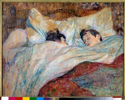 La cama. Dos niños durmiendo de Henri de Toulouse Lautrec