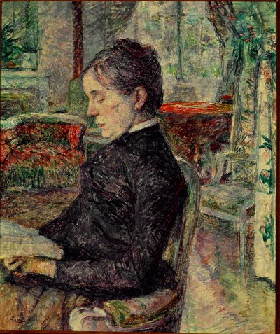 La madre del pintor en el salón de Malrome. Pintura de Henri de Toulouse-Lautrec de Henri de Toulouse Lautrec